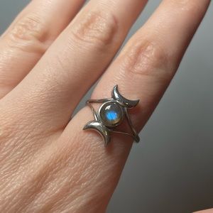 925 size 7 labradorite moon ring